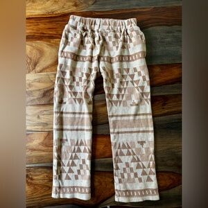 Faherty Kids Geometric Joggers - Beige and Brown